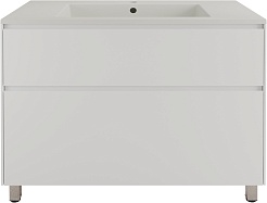 Style Line Тумба с кварцевой раковиной жасмин Лима 100 Plus эмаль белая матовая – фотография-1